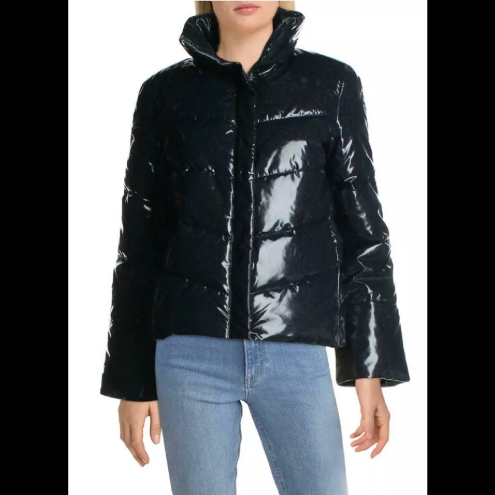 Betsey Johnson COAT Jacket Warm Winter Puffer Womens Sz L oversized DkBlue NEW